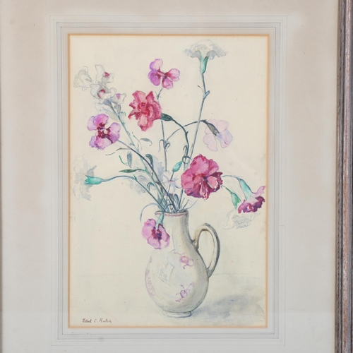 219 - Ethel Hatch, still life flowers, watercolour, 35cm x 24cm, framed