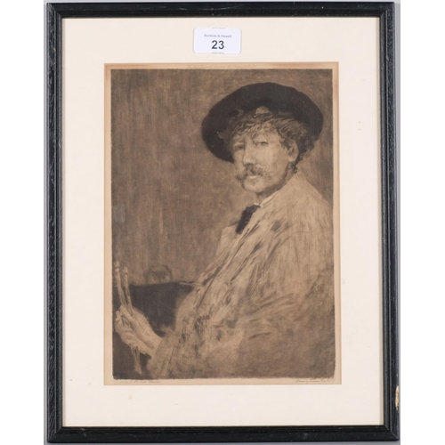 23 - William Hole after James McNeill Whistler, portrait of Whistler, etching, published by The Art Journ... 