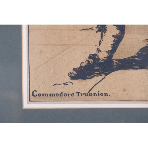 24 - William Nicholson (1872 - 1949), Commodore Trunnion, lithograph, published by Heinemann London 1900,... 