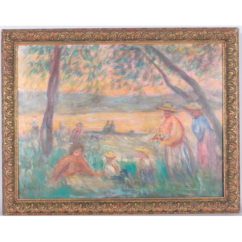 44 - George Weissbort (1928-2013), Continental harvest scene, oil on board, indistinctly signed, 44cm x 6... 