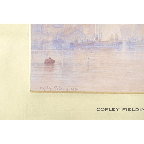 53 - Copley Fielding, estuary scene, 1831, watercolour, 13cm x 20cm, framed