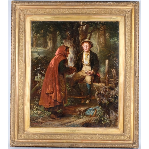 54 - Alfred Fowler Patten RBA (1829 - 1894), The Fortune Teller, oil on canvas, 75cm x 63cm, framed