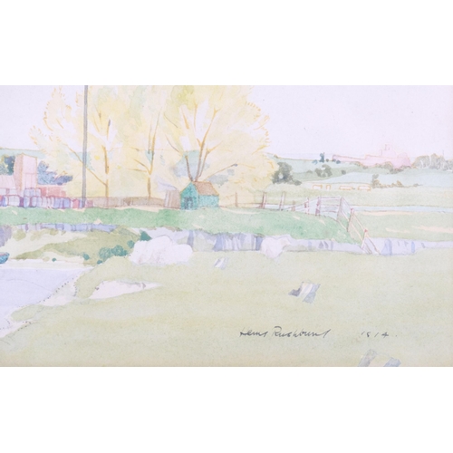 55 - Henry Rushbury (1889 - 1968), boatyard scene, 191
4, watercolour, 24cm x 30cm, framed