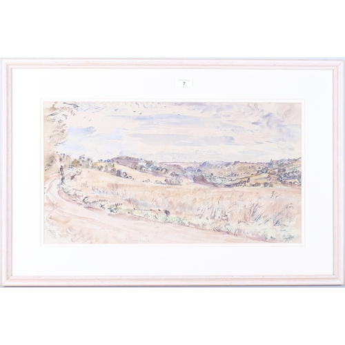 7 - Thomas Hennell (1903 - 1945), a country lane, watercolour, 30cm x 55cm, framed