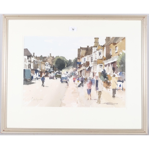 70 - John Yardley (1933 - 1996), Burford Oxfordshire, watercolour, 35cm x 50cm, framed