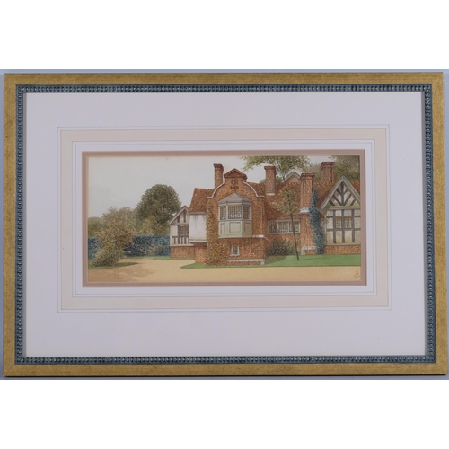 76 - James Lawson Stewart (1841 - 1929), 4 country houses, watercolour, largest 50cm x 35cm, framed (4)