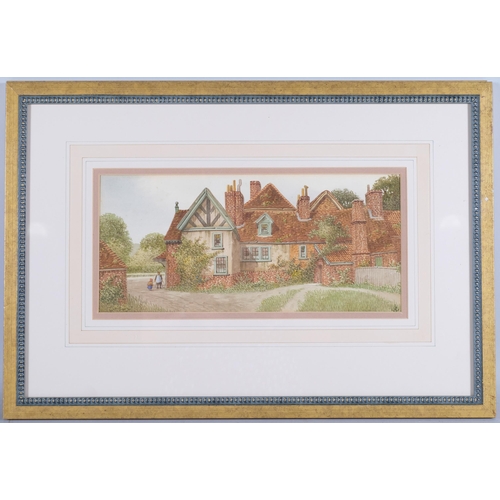 76 - James Lawson Stewart (1841 - 1929), 4 country houses, watercolour, largest 50cm x 35cm, framed (4)