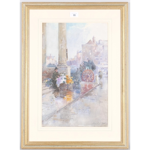 86 - George Charles Haite (1855 - 1924), under a changeful sky, watercolour, inscribed Langham sketch, 18... 