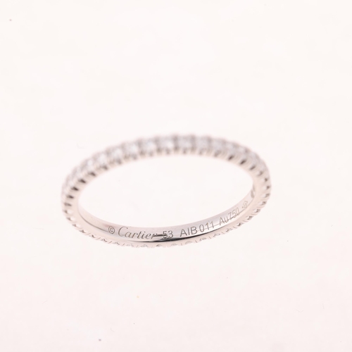 1124 - CARTIER - an 18ct white gold diamond Etincelle De Cartier full eternity wedding band ring, ref. CRB4... 