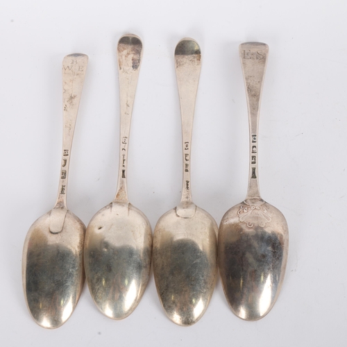 1571 - 4 x 18th Century silver spoons, makers include Thomas Dene and Thomas Wallis I, circa 1770-1780, 20.... 