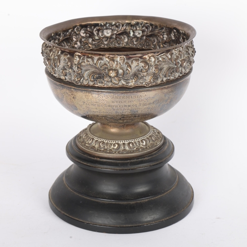 1603 - MARTIME INTEREST - A late Victorian silver presentation trophy rose bowl, Walker & Hall, Sheffield 1... 