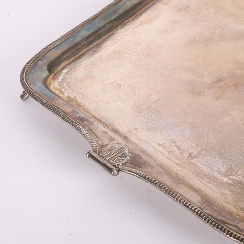 1605 - A George V silver drinks tray / salver, William Hutton & Sons Ltd, Sheffield 1929, square form with ... 