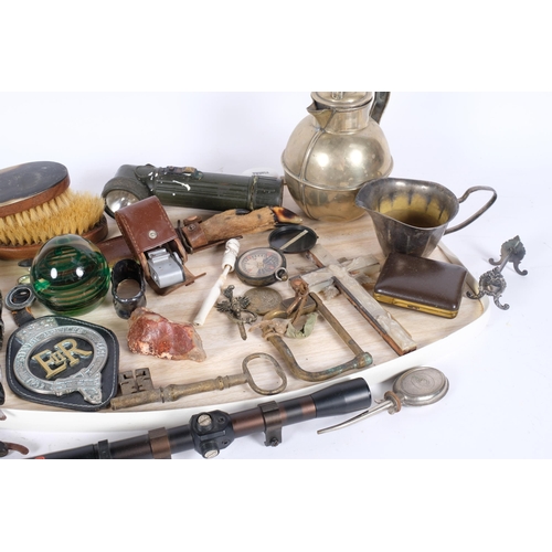 105 - Various collectables, including Viagra pillbox, SMK 4x20 air rifle scope, mother-of-pearl crucifix, ... 