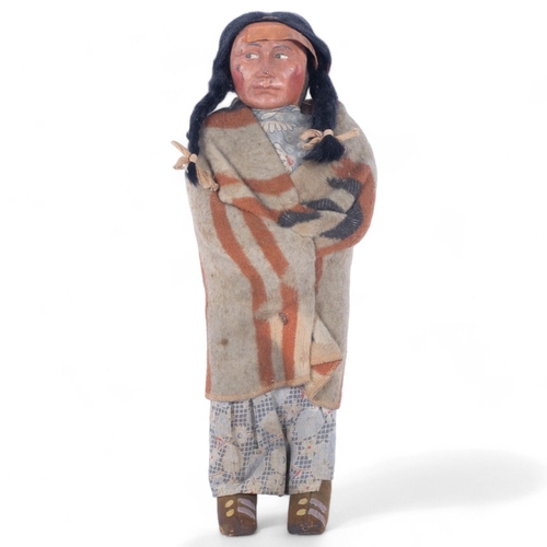 127 - A Vintage Native American Skookum doll, circa 1930s, 33cm