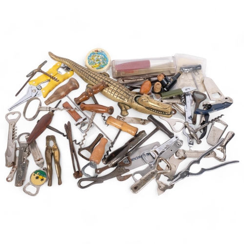 158 - A quantity of corkscrews, bottle openers, nutcrackers, etc