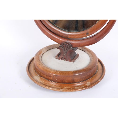 30 - A Victorian mahogany and marble dressing table mirror, H50cm