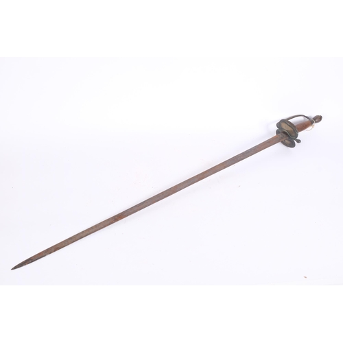 49 - An 18th century Infantry Officer's spadroon sword, with brass hilt, blade length 81cm