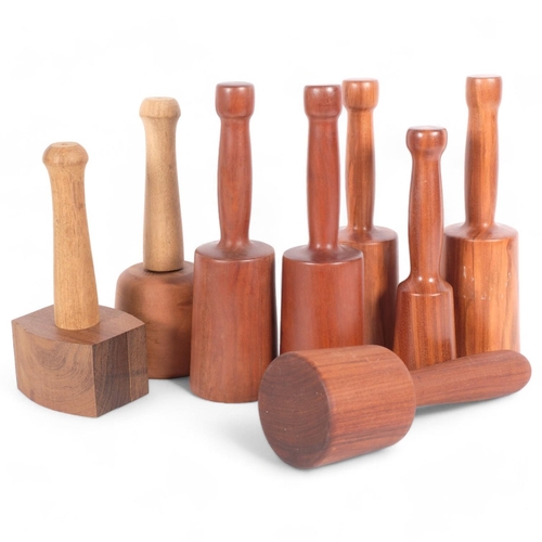 65 - 8 woodworking carver's mallets