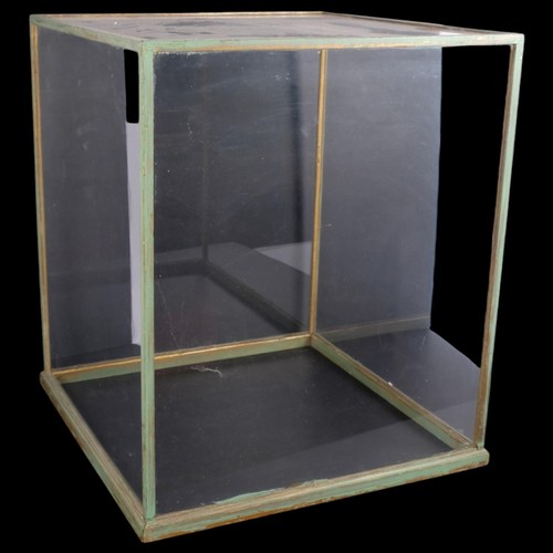 36 - A large square-section glass container/cover, H52cm, W44cm, D44cm