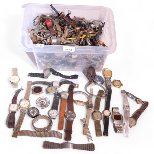 1103 - A quantity of wristwatches and parts, including Oris, Zheut, Smiths, etc