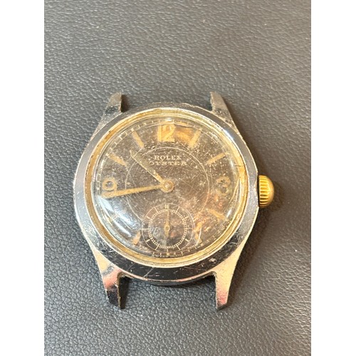 1010 - ROLEX - A Vintage stainless steel Oyster Ultra Prima mechanical wristwatch head, circa 1930s, black ... 