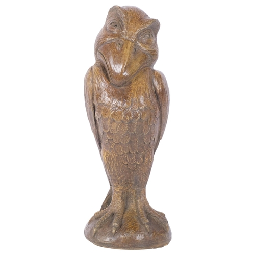 468 - A Martin Brothers style moulded composition sculpture of a grotesque bird, 33.5cm