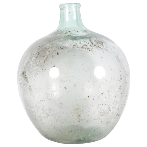 629 - Vintage aqua glass carboy, H54cm