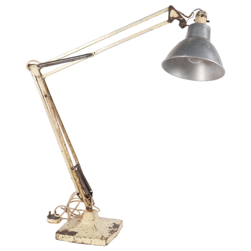 631 - A Herbert Terry anglepoise lamp, early 1930s' model 1209, cast iron base and stem with aluminium sha... 