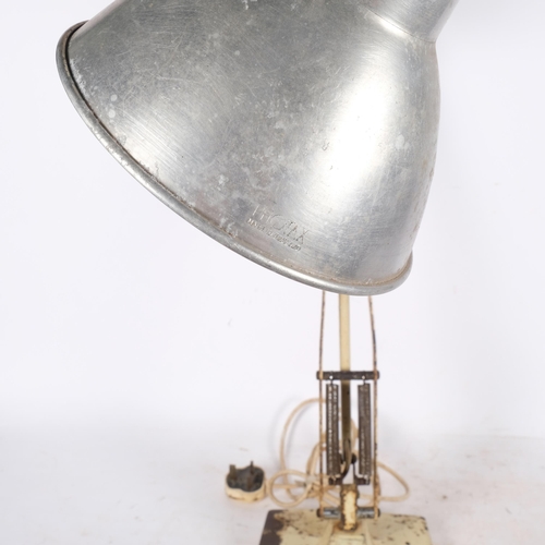 631 - A Herbert Terry anglepoise lamp, early 1930s' model 1209, cast iron base and stem with aluminium sha... 