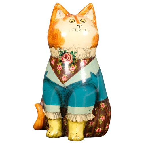 645 - JOAN & DAVID DE BETHEL - a painted papier mache seated cat figure, special piece no. 3970, for the J... 