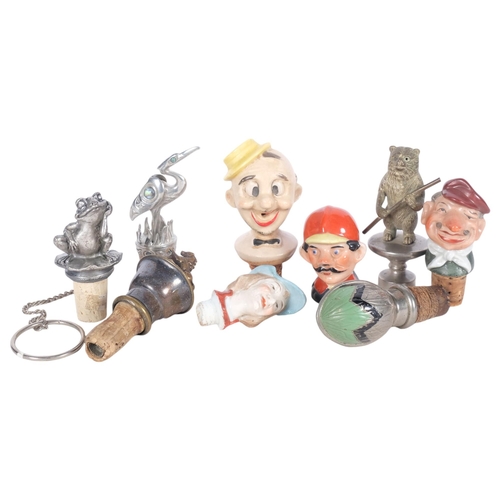 655 - Various Vintage bottle stoppers, including novelty figural examples