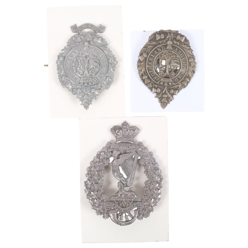 660 - 3 Victorian Officer's shoulder belt badges, including Royal Irish Rifles, and Argyll & Sutherland