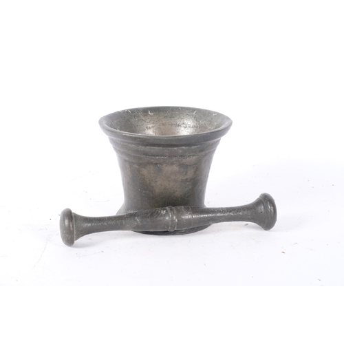 211 - An Antique bronze pestle and mortar, H11cm