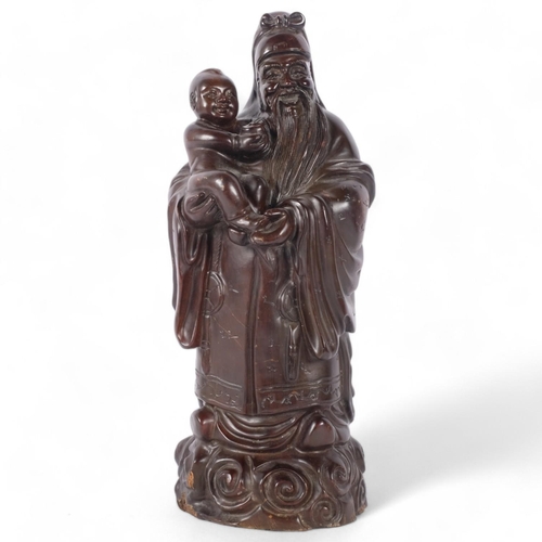 214 - A Chinese figure of Fuxing, 38cm