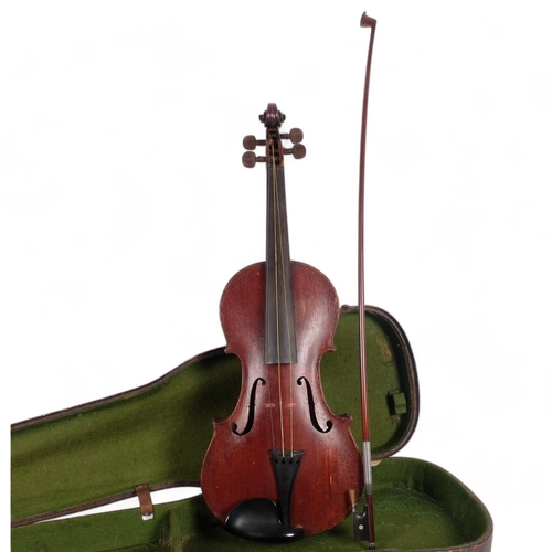 274 - An Antique full-size violin, label to the inside reads 