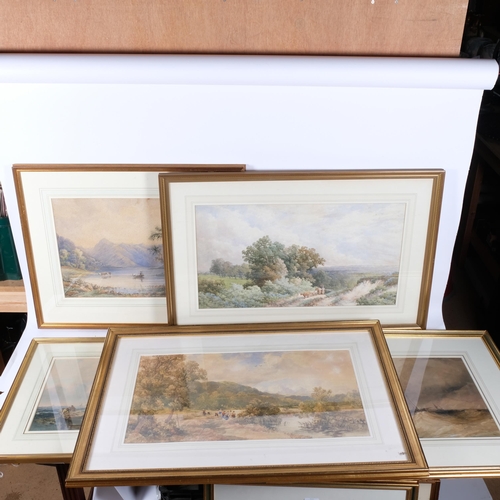 358 - A large group of assorted pictures, watercolours and prints, all in modern giltwood frames, largest ... 