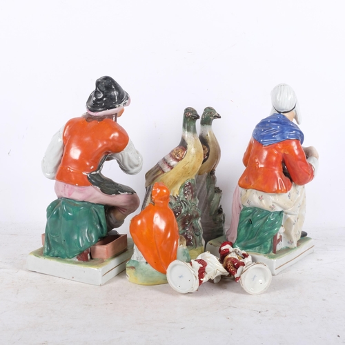 888 - Vintage Staffordshire style figures, etc (7)