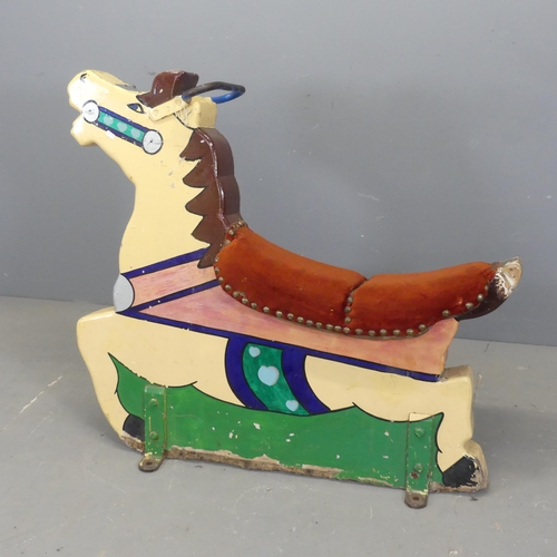 2739 - A vintage painted fairground carousel horse. W110cm, H100cm, D30cm.