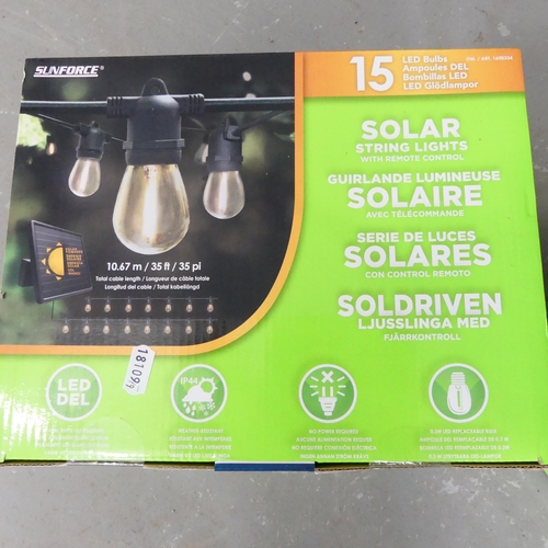 2749 - Two Sunforce solar powered garden light strings, each 35' long, in original boxes.