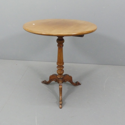 2760 - A 19th century mahogany circular-topped occasional table, on turned central column with tripod base.... 