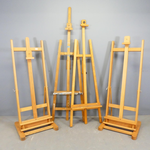 2745 - Two A-frame artist's easels, and two Mabef folding easels. Tallest as pictured 185cm. (4)... 