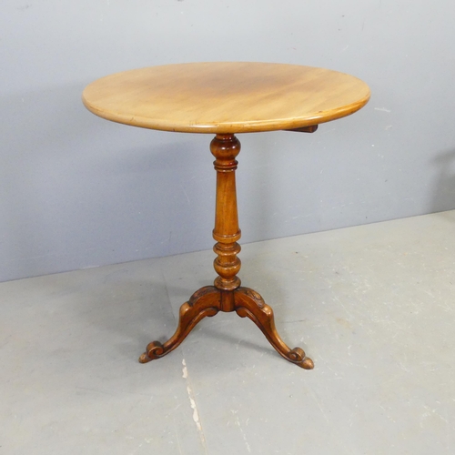 2760 - A 19th century mahogany circular-topped occasional table, on turned central column with tripod base.... 