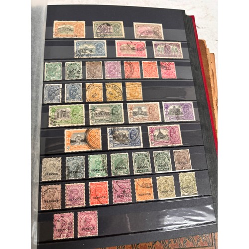 88 - Various postage stamp albums, including 19th and 20th century India