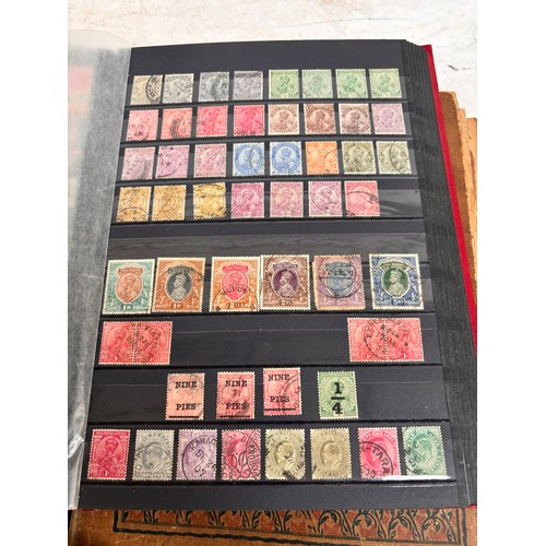 88 - Various postage stamp albums, including 19th and 20th century India