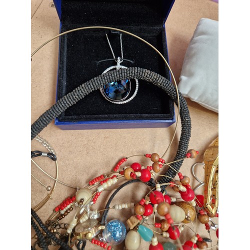 1102 - Various Vintage and modern costume jewellery, including some silver such as cubic zirconia tennis br... 