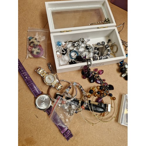 1102 - Various Vintage and modern costume jewellery, including some silver such as cubic zirconia tennis br... 