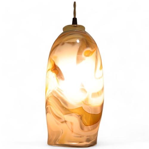 572 - GUIDO VAN BESOUW, South Africa, two hand blown studio glass pendant light, inspired by 