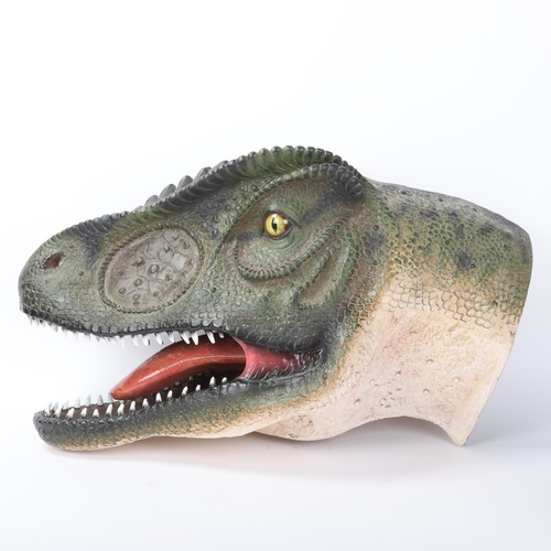 102 - A modern composition wall-mounted dinosaur head, length 63cm