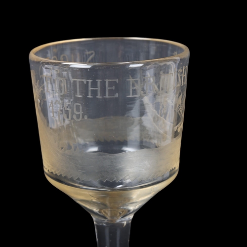 115 - Success To The British Fleet 1759, set of 10 handmade goblets, made in 1909 to commemorate the 150th... 