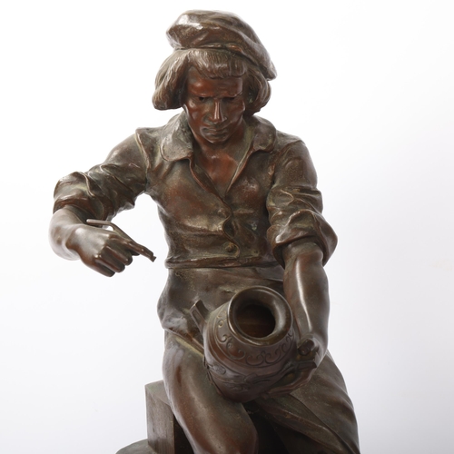 135 - Edouard Drouot (1859 - 1945), The Potter, bronze, signed, height 50cm